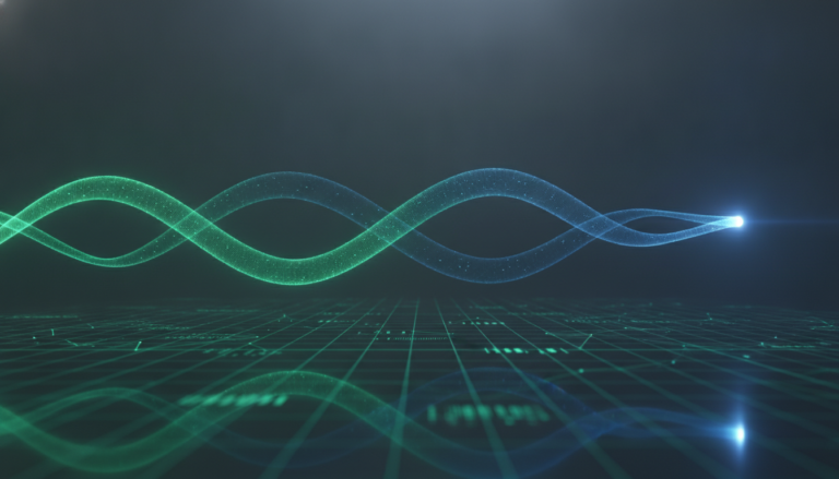 Crypto and stock-market trend lines converging on a digital grid