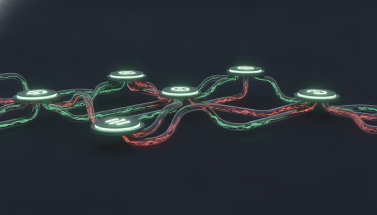 Illustration of a stablecoin network channeling digital liquidity